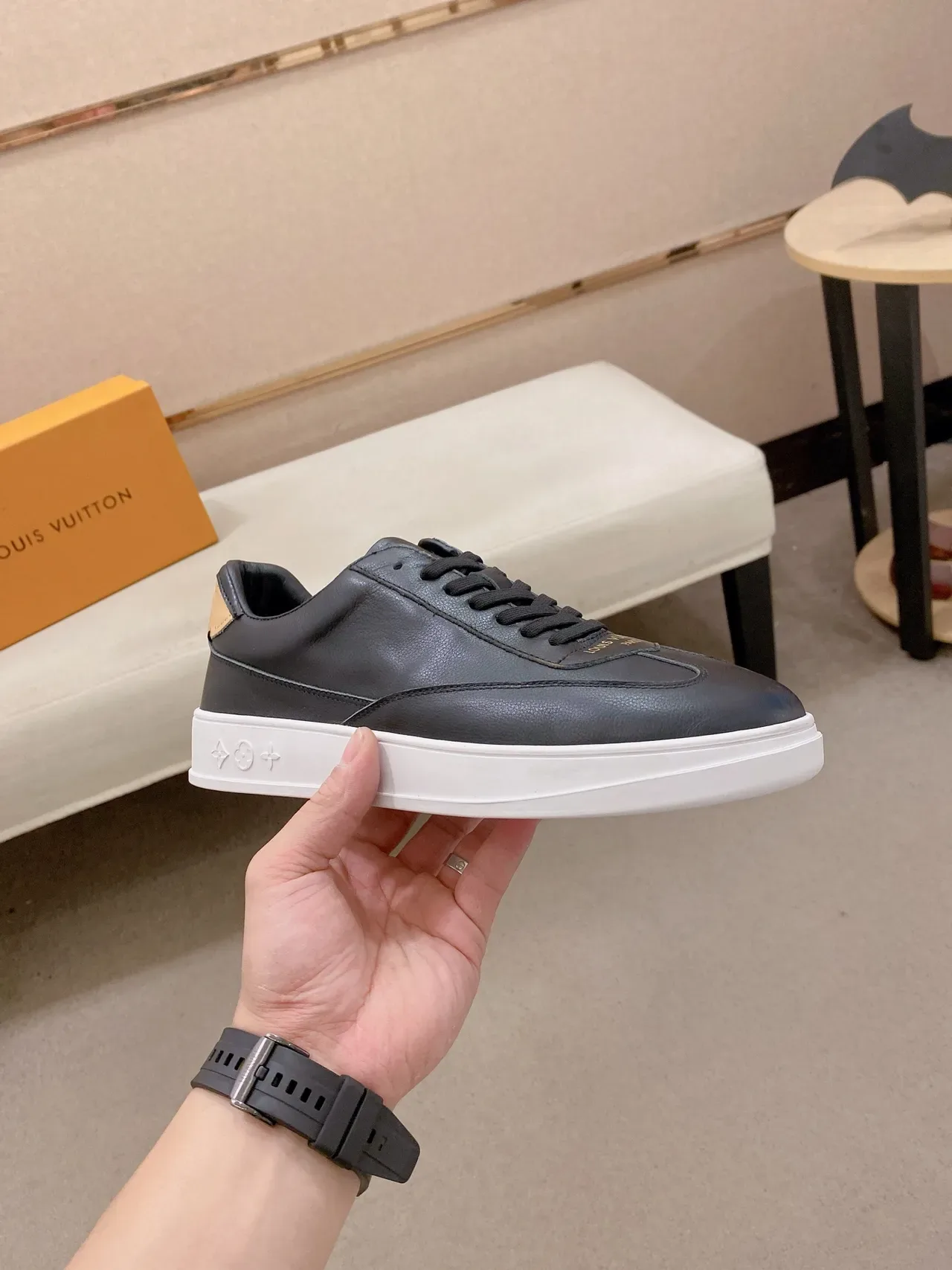 Louis Vuitton LV Trainer Black White Leather-Paneled Low-Top Lifestyle Sneakers 5