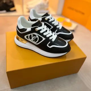 Louis Vuitton LV Trainer Black White Leather Upper Contrast Piping Lifestyle Sneakers