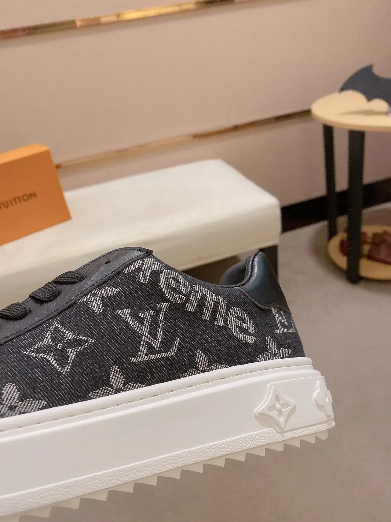 Louis Vuitton LV Trainer Black White Monogram Canvas Leather Toe Cap Lifestyle Sneakers 3