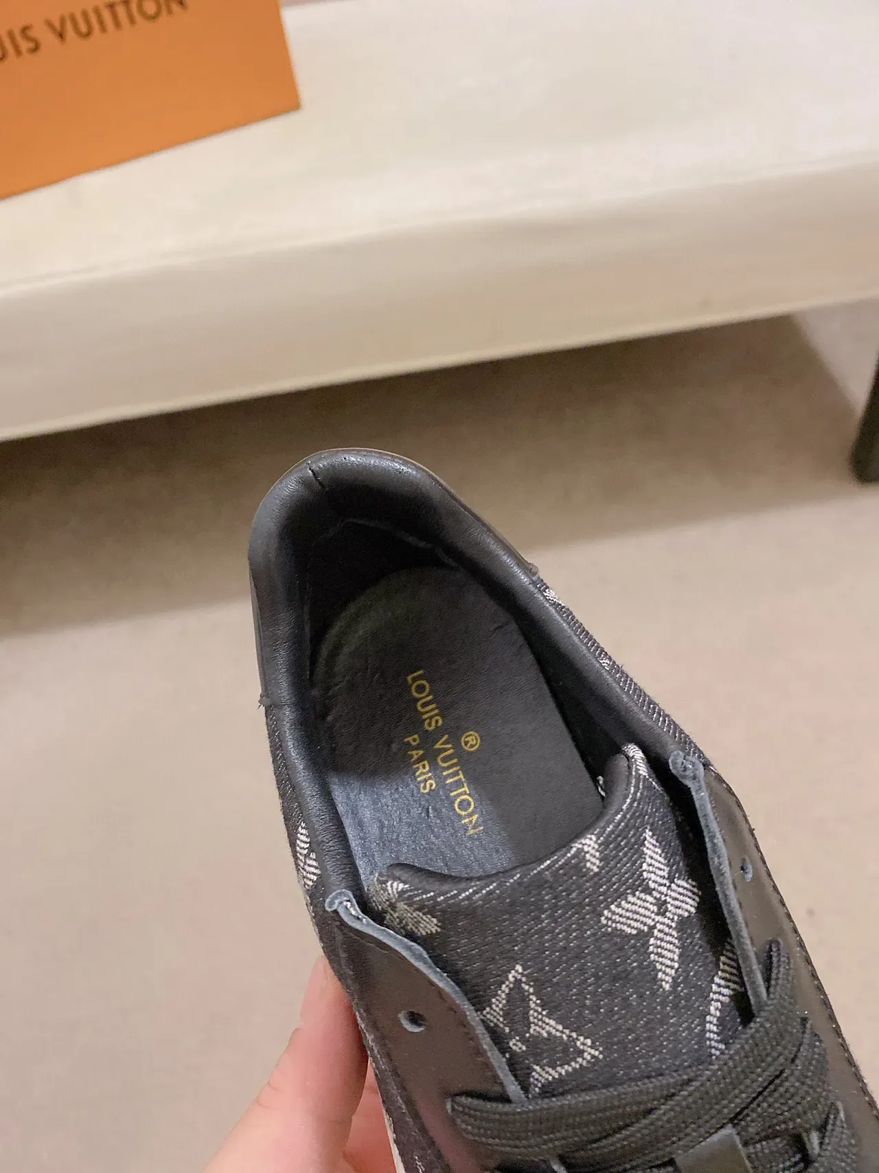 Louis Vuitton LV Trainer Black White Monogram Canvas Leather Toe Cap Lifestyle Sneakers 4