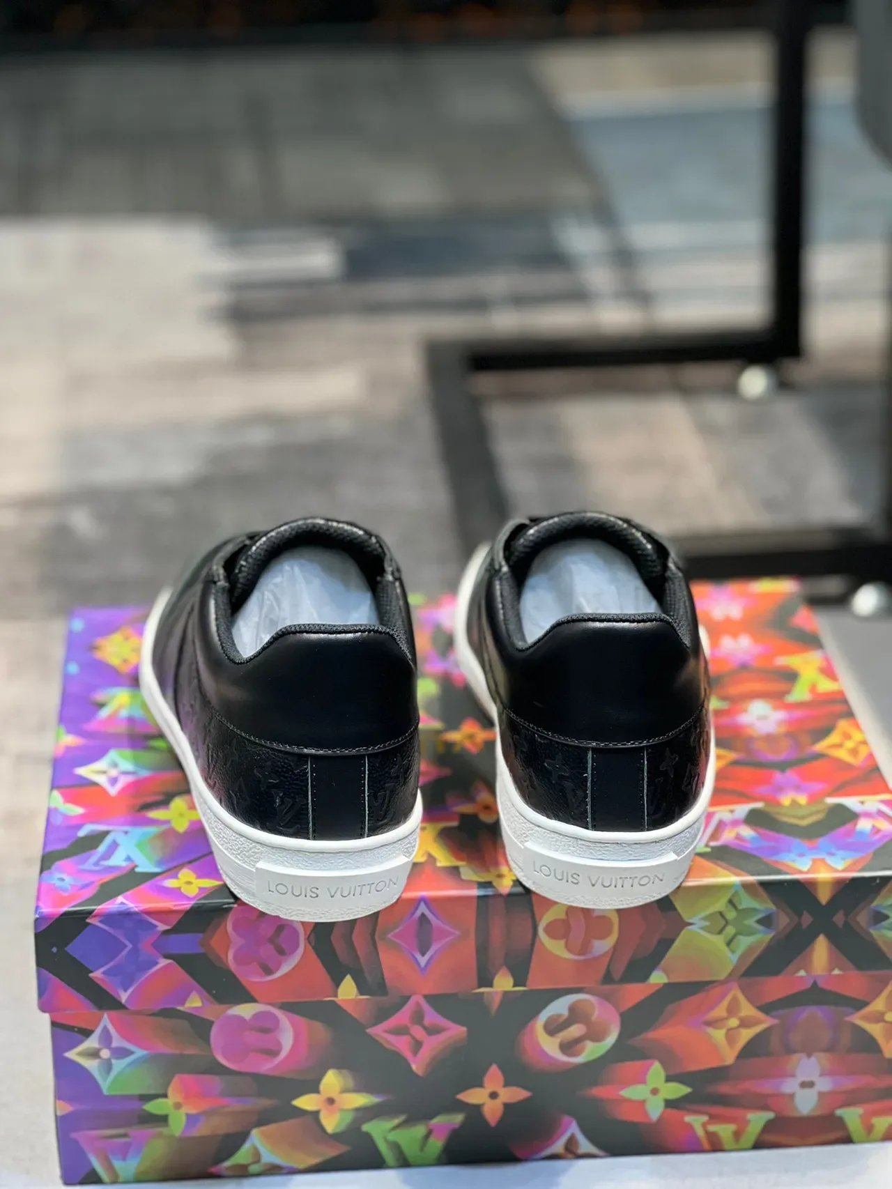 Louis Vuitton LV Trainer Black White Monogram-Embossed Leather Low-Top Silhouette Lifestyle Sneakers 2