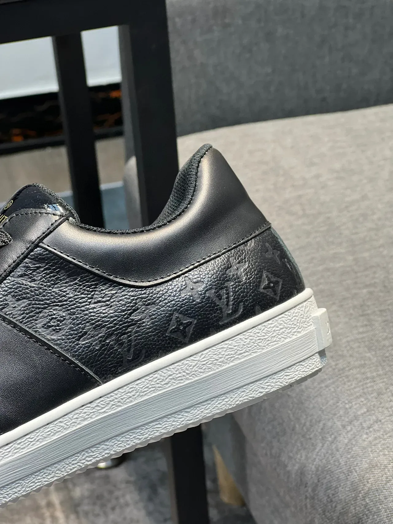 Louis Vuitton LV Trainer Black White Monogram-Embossed Leather Low-Top Silhouette Lifestyle Sneakers 8