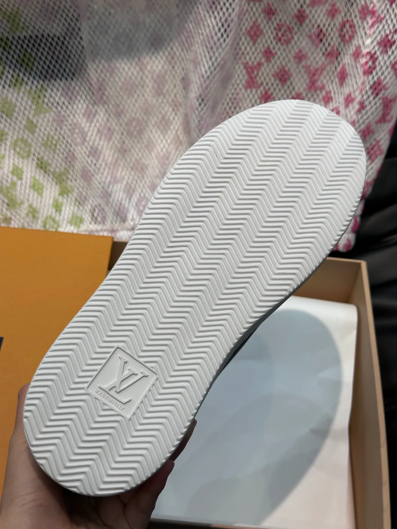 Louis Vuitton LV Trainer Black White Monogrammed Leather-Canvas Upper Ribbed Texture Detail Lifestyle Sneakers 2