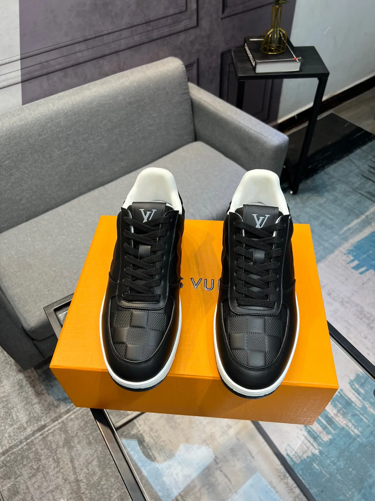Louis Vuitton LV Trainer Black White Quilted Leather Low-Top Lifestyle Sneakers 2