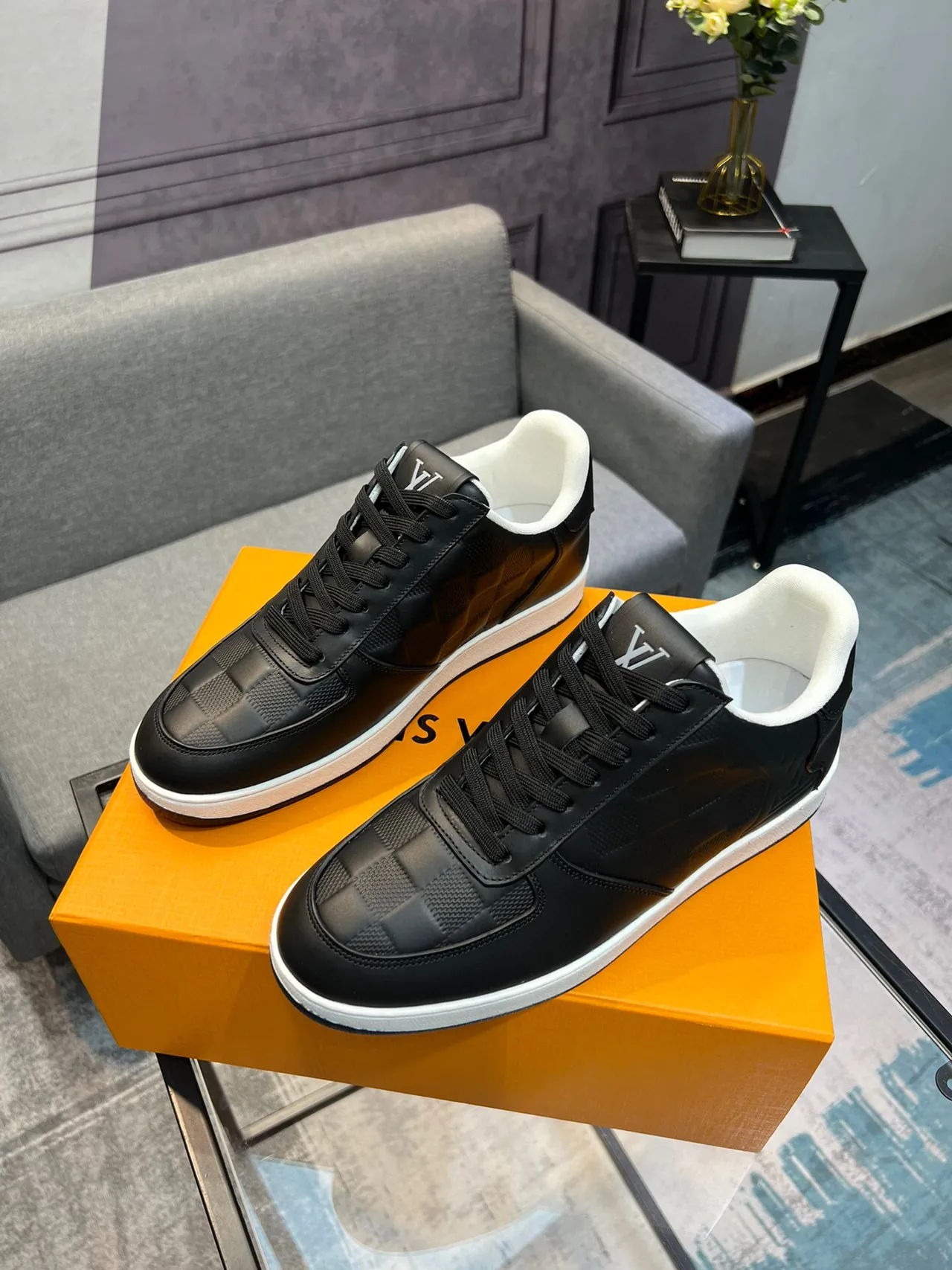 Louis Vuitton LV Trainer Black White Quilted Leather Low-Top Lifestyle Sneakers 3