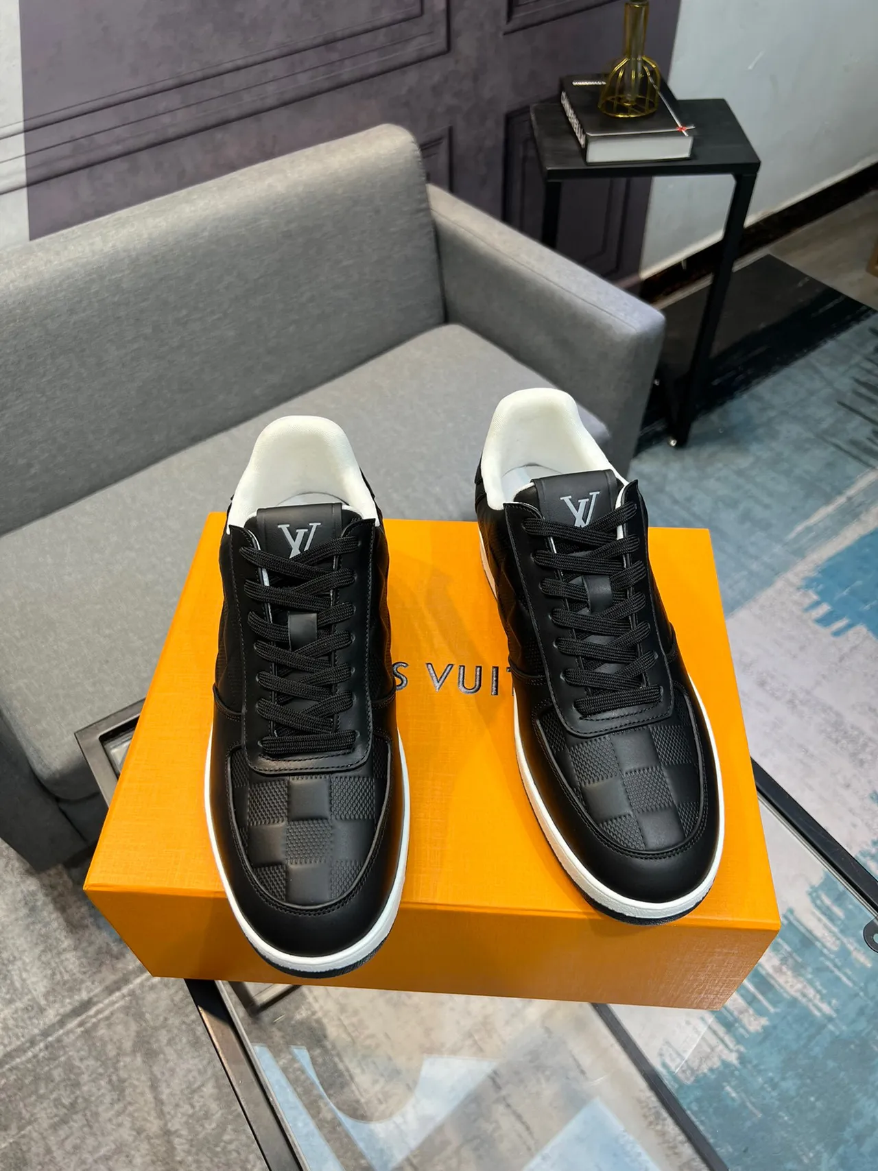 Louis Vuitton LV Trainer Black White Quilted Leather Low-Top Lifestyle Sneakers 5