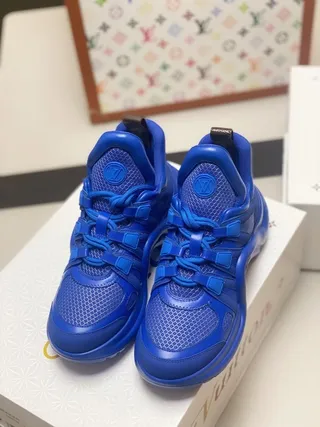 Louis Vuitton LV Trainer Blue Sculpted Sole Monochromatic Chunky Sneakers 5