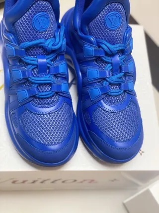 Louis Vuitton LV Trainer Blue Sculpted Sole Monochromatic Chunky Sneakers 8