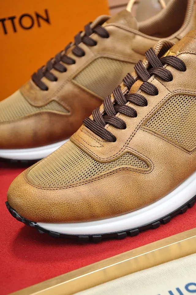 Louis Vuitton LV Trainer Brown Black Tan Leather And Mesh Upper Transparent Heel Cage Lifestyle Sneakers 3