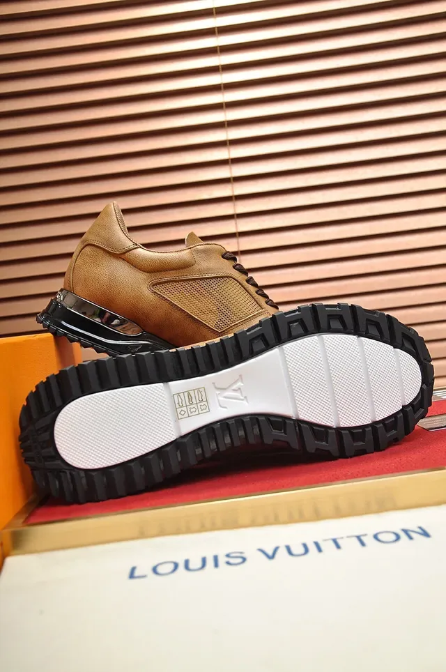 Louis Vuitton LV Trainer Brown Black Tan Leather And Mesh Upper Transparent Heel Cage Lifestyle Sneakers 4