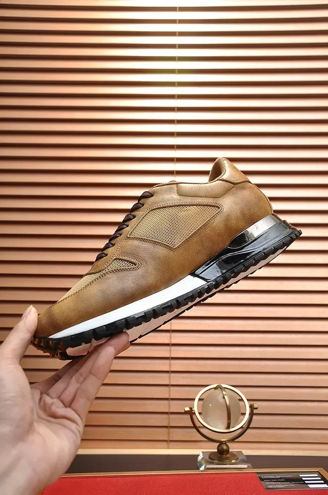 Louis Vuitton LV Trainer Brown Black Tan Leather And Mesh Upper Transparent Heel Cage Lifestyle Sneakers 6