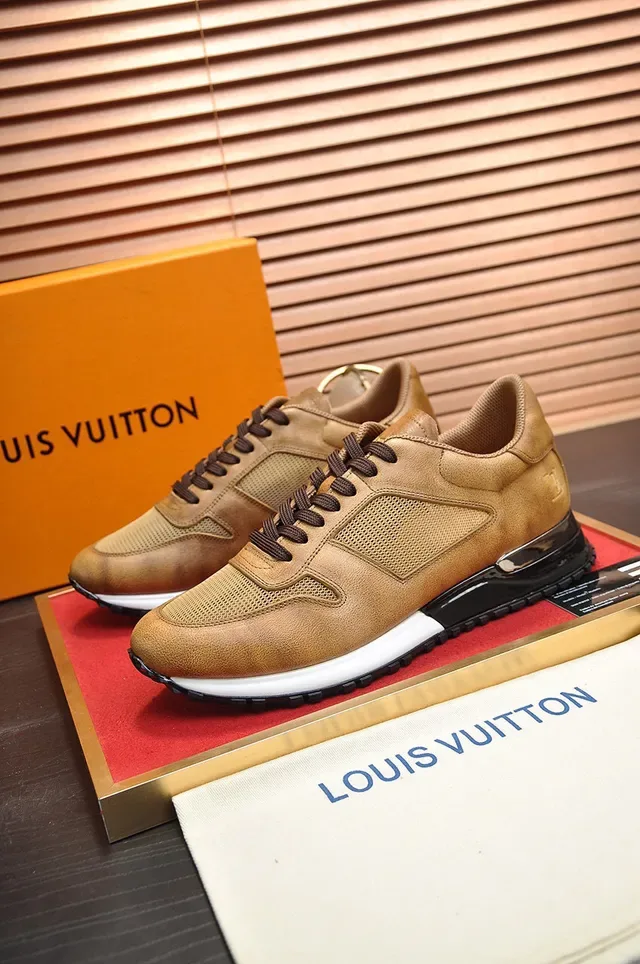 Louis Vuitton LV Trainer Brown Black Tan Leather And Mesh Upper Transparent Heel Cage Lifestyle Sneakers 7