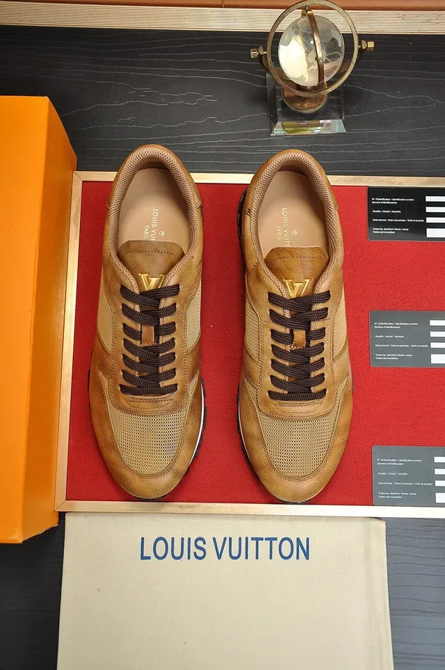 Louis Vuitton LV Trainer Brown Black Tan Leather And Mesh Upper Transparent Heel Cage Lifestyle Sneakers 9