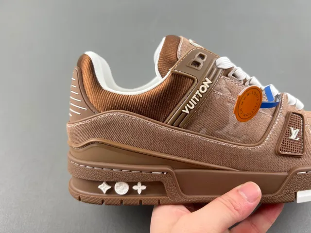 Louis Vuitton LV Trainer Brown White Layered Chunky Sole Textile And Leather Hybrid Upper Lifestyle Sneakers 3