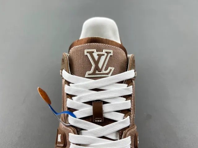 Louis Vuitton LV Trainer Brown White Layered Chunky Sole Textile And Leather Hybrid Upper Lifestyle Sneakers 6