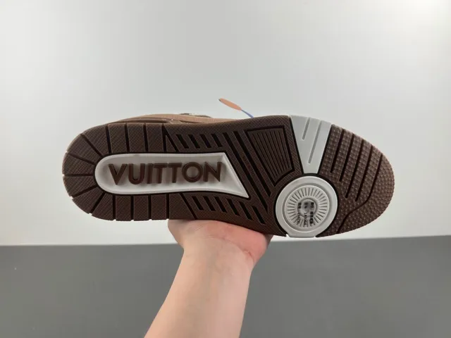 Louis Vuitton LV Trainer Brown White Layered Chunky Sole Textile And Leather Hybrid Upper Lifestyle Sneakers 9
