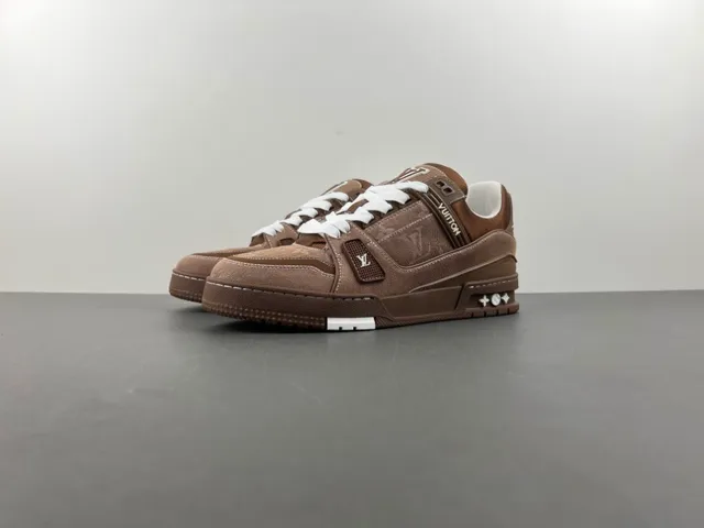 Louis Vuitton LV Trainer Brown White Layered Chunky Sole Textile And Leather Hybrid Upper Lifestyle Sneakers 10