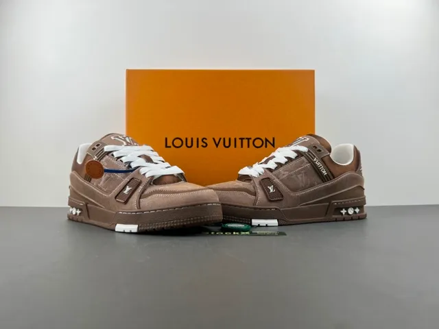 Louis Vuitton LV Trainer Brown White Layered Chunky Sole Textile And Leather Hybrid Upper Lifestyle Sneakers 13