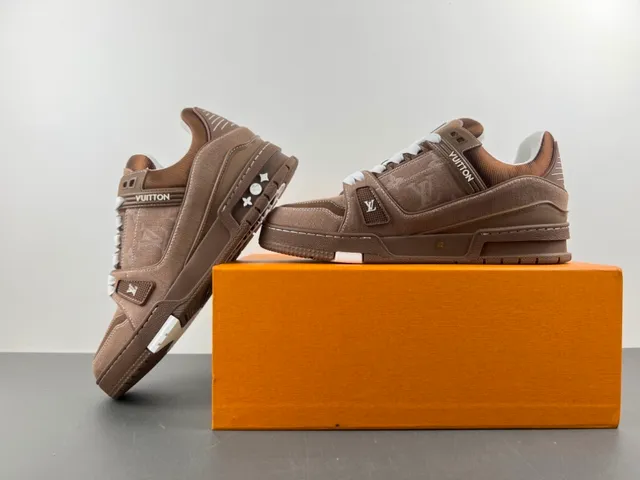Louis Vuitton LV Trainer Brown White Layered Chunky Sole Textile And Leather Hybrid Upper Lifestyle Sneakers 14