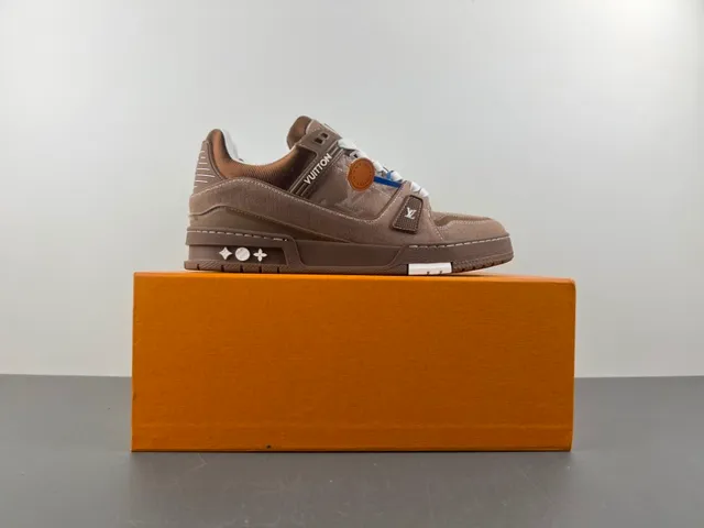 Louis Vuitton LV Trainer Brown White Layered Chunky Sole Textile And Leather Hybrid Upper Lifestyle Sneakers 15