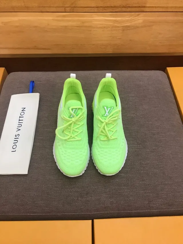 Louis Vuitton LV Trainer Green White Knit Upper Sculpted Midsole Lifestyle Sneakers 2