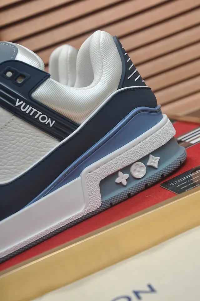 Louis Vuitton LV Trainer Navy White Layered Leather And Synthetic Upper Lifestyle Sneakers 2