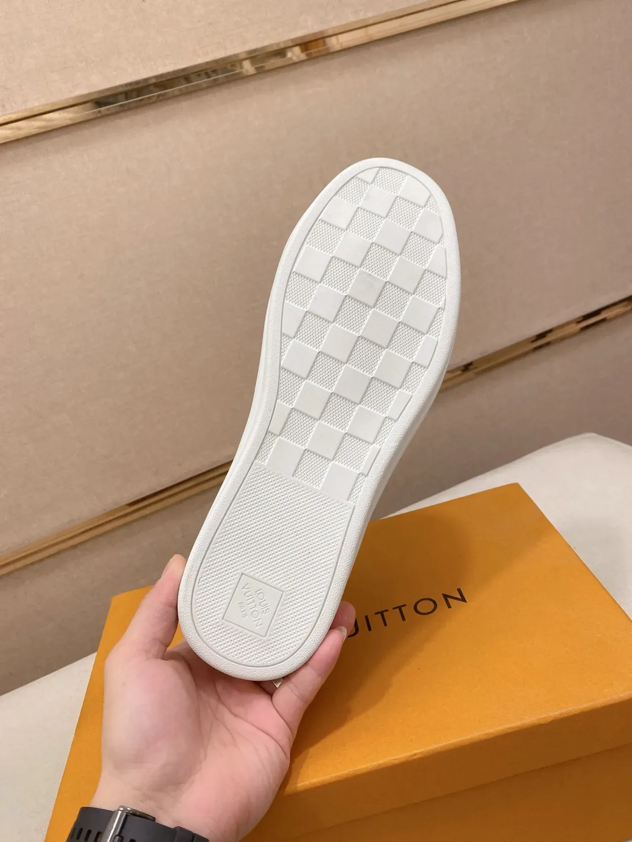 Louis Vuitton LV Trainer Navy White Woven Leather Suede Toe Lifestyle Sneakers 2