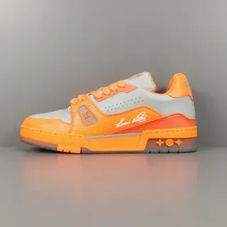 Louis Vuitton LV Trainer Zapatillas lifestyle naranja gris low-top suela media layered