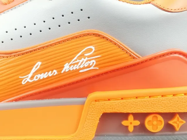 Louis Vuitton LV Trainer Orange Gray Low-Top Layered Midsole Lifestyle Sneakers 5