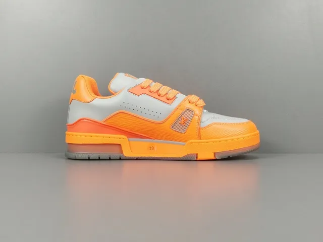 Louis Vuitton LV Trainer Orange Gray Low-Top Layered Midsole Lifestyle Sneakers 15
