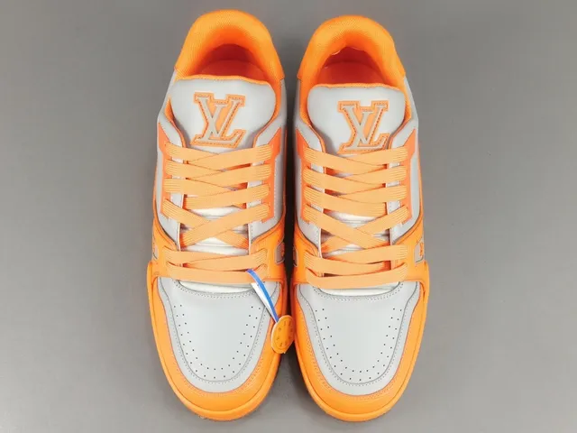 Louis Vuitton LV Trainer Orange Gray Low-Top Layered Midsole Lifestyle Sneakers 18