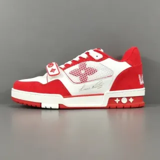 Louis Vuitton LV Trainer Red White Low-Top Strapped Lifestyle Sneakers