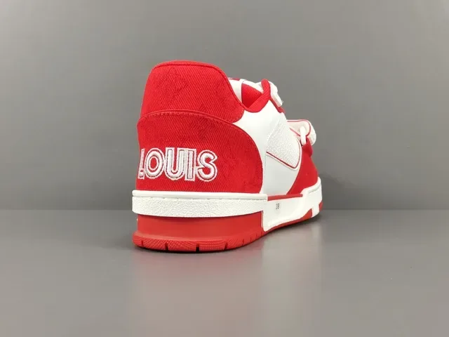 Louis Vuitton LV Trainer Rouge Blanc Low-Top Strapped Lifestyle Sneakers 14