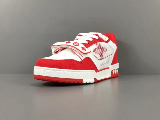 Louis Vuitton LV Trainer Rouge Blanc Low-Top Strapped Lifestyle Sneakers 15