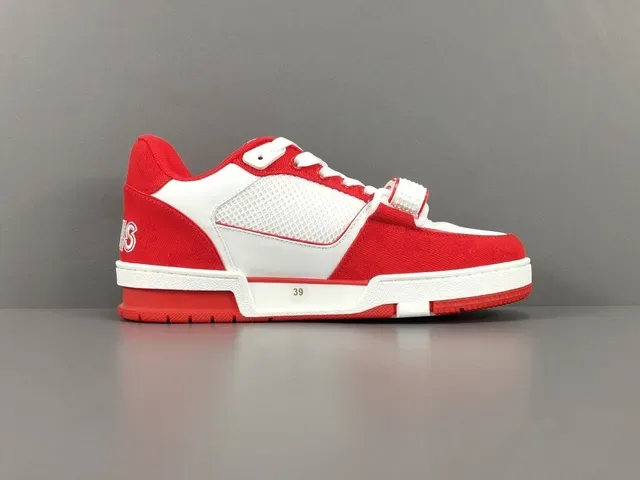Louis Vuitton LV Trainer Rouge Blanc Low-Top Strapped Lifestyle Sneakers 18