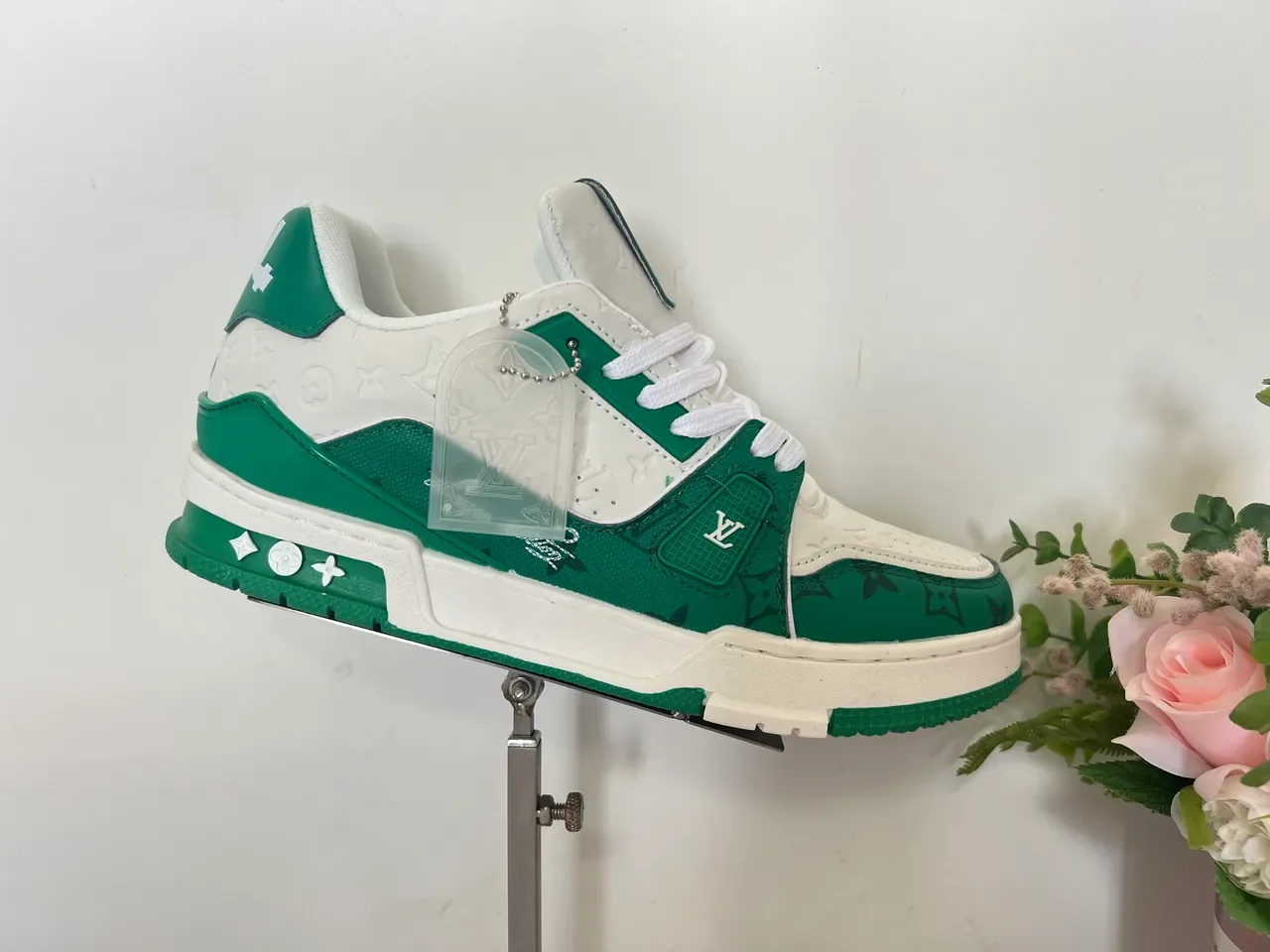 Louis Vuitton LV Trainer Rouge Blanc Cuir Monogrammé Semelle Épaisse Stratifiée Chaussures Lifestyle 15