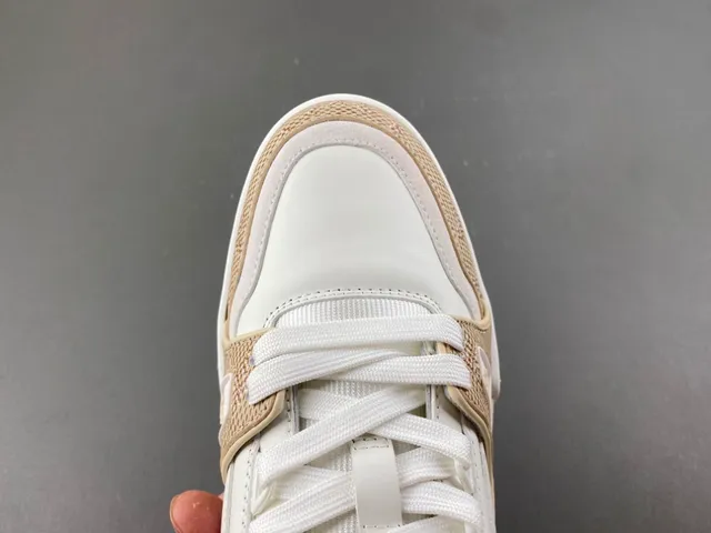 Louis Vuitton LV Trainer White Beige Monogrammed Textile Layered Midsole Lifestyle Sneakers 6