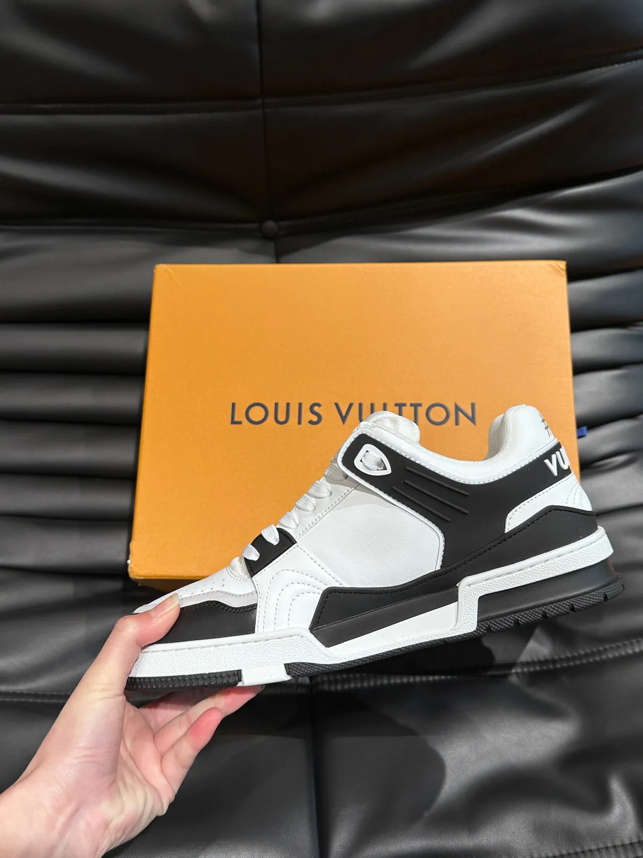 Louis Vuitton LV Trainer White Black Multi-Panel Construction Contrast Lifestyle Sneakers 6