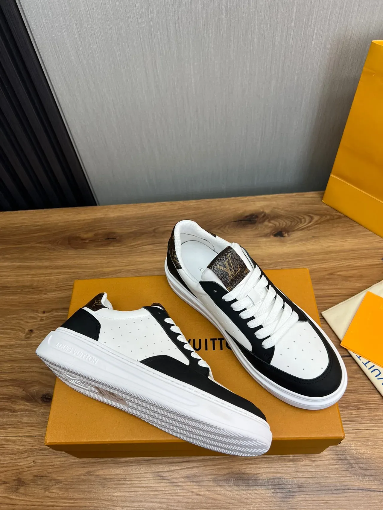 Louis Vuitton LV Trainer White Black Perforated Leather Contrast Panels Lifestyle Sneakers 5