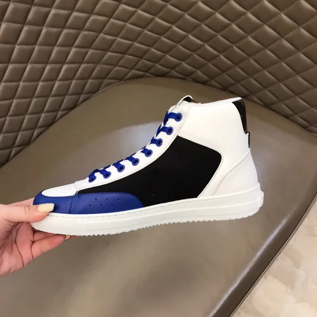 Louis Vuitton LV Trainer White Blue High-Top Leather Upper Lifestyle Sneakers 2