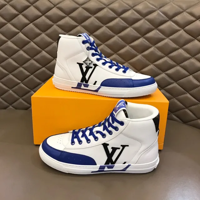 Louis Vuitton LV Trainer White Blue High-Top Leather Upper Lifestyle Sneakers 7