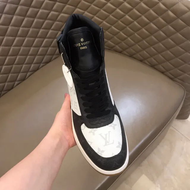 Louis Vuitton LV Trainer White Brown High-Top Monogram-Paneled Lifestyle Sneakers 4