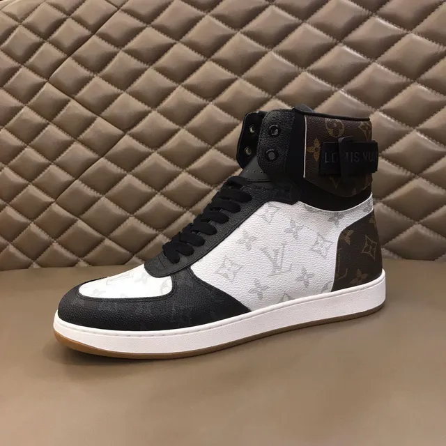 Louis Vuitton LV Trainer White Brown High-Top Monogram-Paneled Lifestyle Sneakers 5