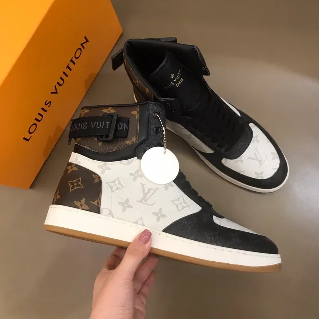 Louis Vuitton LV Trainer White Brown High-Top Monogram-Paneled Lifestyle Sneakers 6