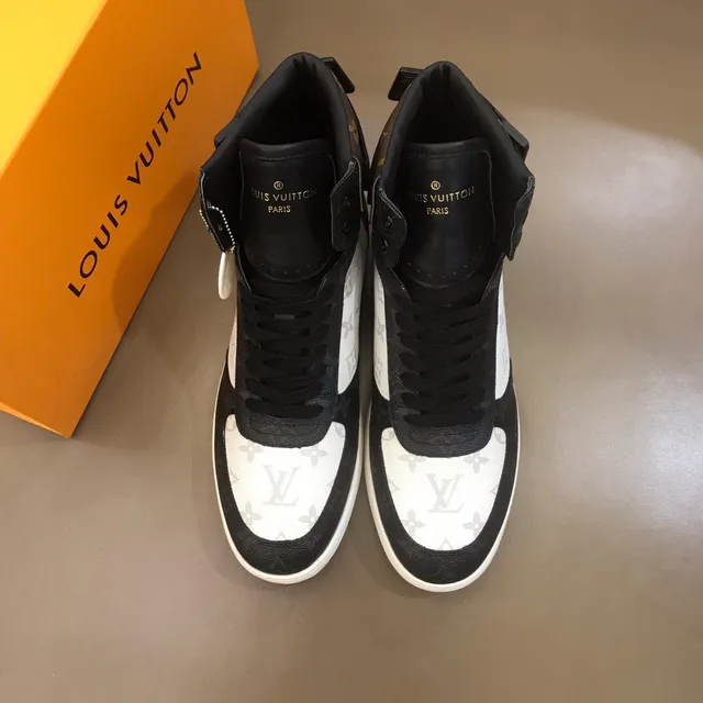 Louis Vuitton LV Trainer White Brown High-Top Monogram-Paneled Lifestyle Sneakers 9