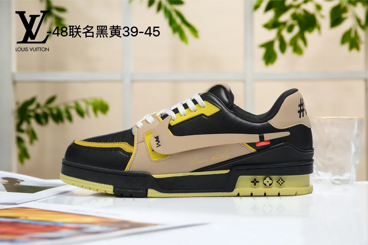 Louis Vuitton LV Trainer White Green Chunky Layered Sole Asymmetrical Overlay Lifestyle Sneakers 2
