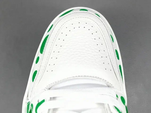 Louis Vuitton LV Trainer White Green Leather Upper Polka-Dot Print Lifestyle Sneakers 10