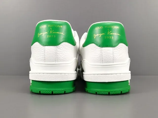 Louis Vuitton LV Trainer White Green Leather Upper Polka-Dot Print Lifestyle Sneakers 17
