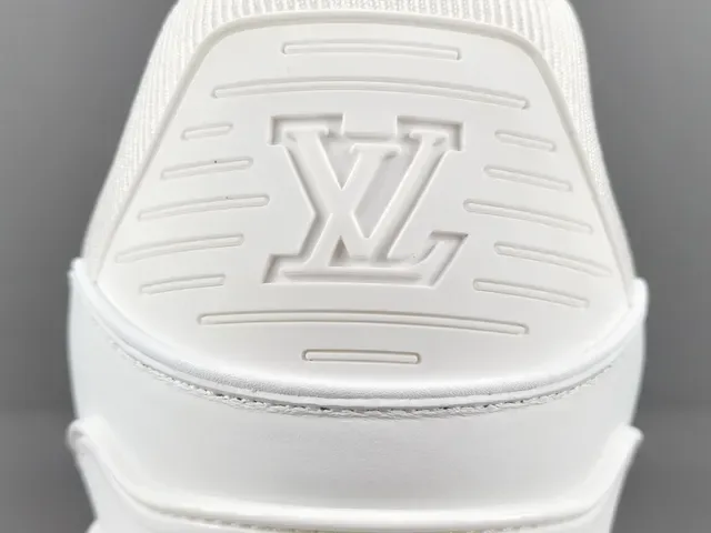Louis Vuitton LV Trainer White Monogram-Embossed Leather Sculpted Layered Midsole Lifestyle Sneakers 6