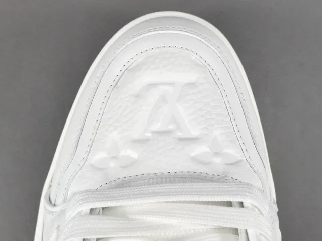 Louis Vuitton LV Trainer White Monogram-Embossed Leather Sculpted Layered Midsole Lifestyle Sneakers 10